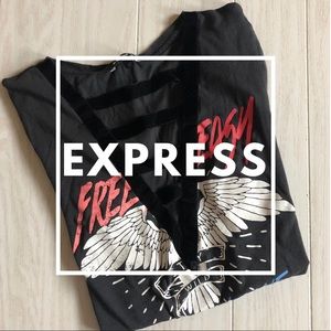 Express Deep V-Neck Vintage Style T